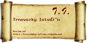 Trnovszky István névjegykártya